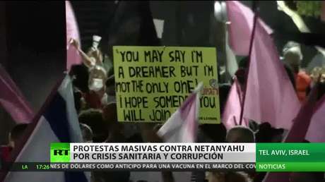 Protestas en Israel contra Netanyahu por la crisis sanitaria y caso de corrupción