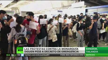 Las protestas contra la monarquía de Tailandia siguen pese al decreto de emergencia