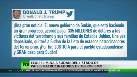 EE.UU. eliminará a Sudán del listado de países patrocinadores del terrorismo