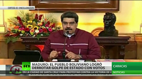 Maduro declara que el pueblo boliviano "derrotó con votos el golpe de Estado" en el país andino
