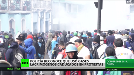 Policía de Ecuador reconoce que usó gases lacrimógenos caducados en protestas de 2019