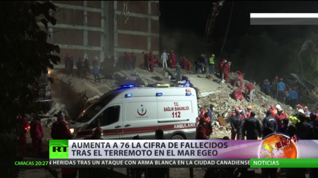 Aumentan a 76 los muertos por el terremoto de magnitud 7 en el mar Egeo