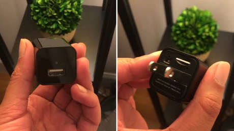 FOTO, VIDEO: Una modelo encuentra una cámara oculta disfrazada de cargador de teléfono en un alojamiento de Airbnb