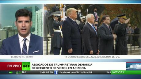 EE.UU.: Abogados de Trump retiran demanda de recuento de votos en Arizona