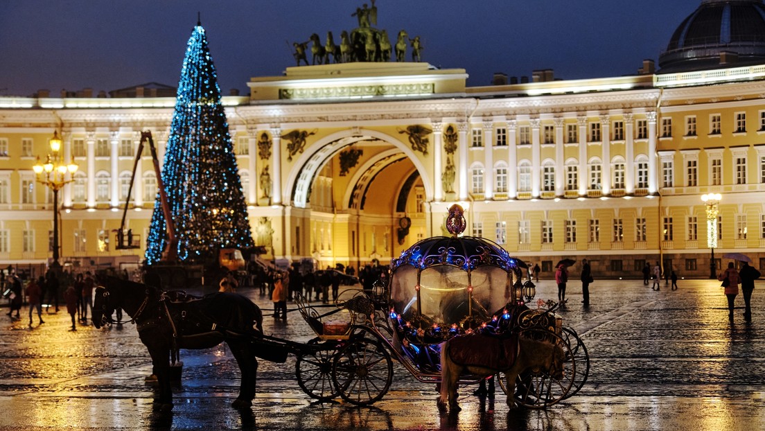 Un caballo le arranca de un mordisco la punta de la nariz a un hombre en el centro de San Petersburgo