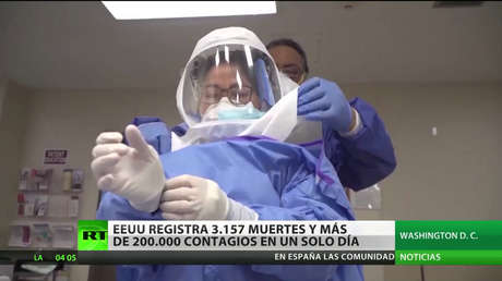 EE.UU. reporta más de 3.100 muertes por coronavirus en un solo día