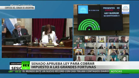 Senado de Argentina aprueba la ley para cobrar impuesto a las grandes fortunas