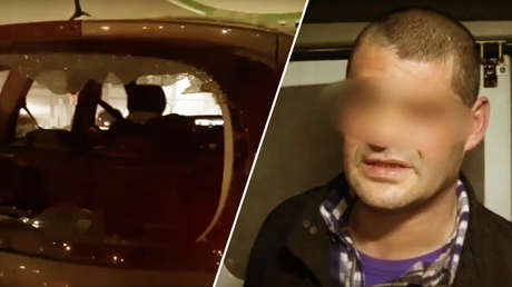 "El cielo me guía": Un hombre destroza con un hacha una docena de vehículos aparcados (VIDEO)