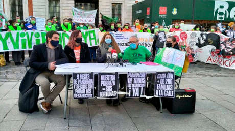 Activistas exigen al Gobierno de España que pare los desahucios de personas vulnerables durante la pandemia