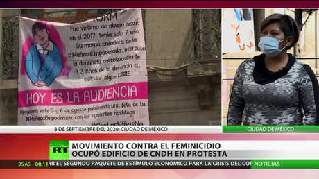Activistas ocupan el edificio de la CNDH para protestar contra el feminicidio en México