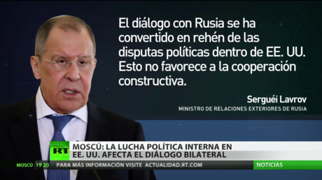 Rusia señala que la lucha política interna en EE.UU. afecta al diálogo bilateral