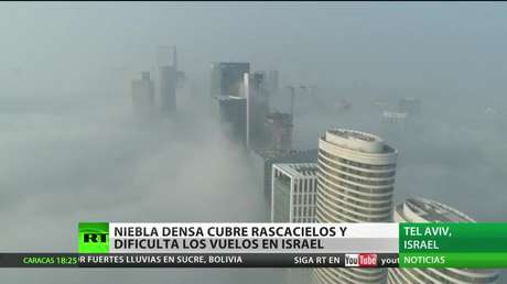 Niebla densa cubre rascacielos y dificulta vuelos en Israel