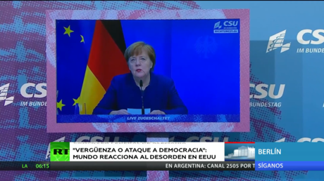 "Vergüenza" y "ataque a la democracia": El mundo reacciona a los desórdenes en Washington D. C.
