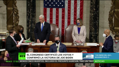 El Congreso de EE.UU. certifica la victoria electoral de Biden tras las violentas protestas en el Capitolio