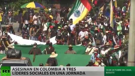 Asesinan en Colombia a tres líderes sociales en una jornada