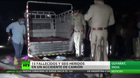 Al menos 15 personas mueren atropelladas por un camión en la India