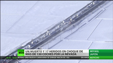Japón: Un choque de más de 130 coches en medio fuertes nevadas deja un muerto y 17 heridos