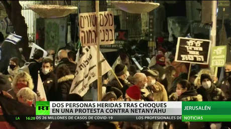 Dos personas heridas en choques en una protesta contra Netanyahu