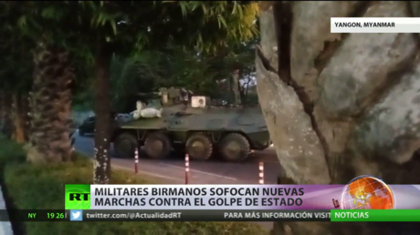Militares birmanos sofocan nuevas marchas contra el golpe de Estado