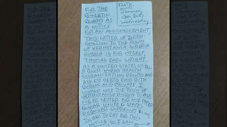 Un estadounidense envía una misteriosa carta a los funcionarios de una ciudad rusa