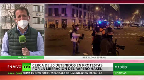 España: Cerca de 50 detenidos en protestas contra la detención del rapero Hasél