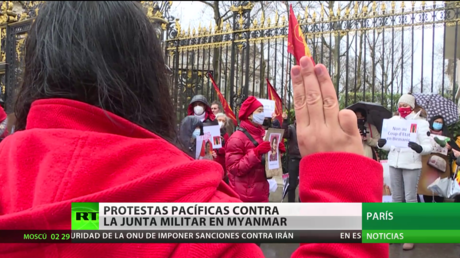 Nueva jornada de protestas pacíficas contra el golpe de Estado en Myanmar
