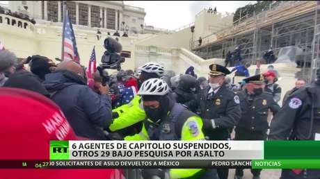 EE.UU.: Seis policías del Capitolio suspendidos y otros 29 investigados por el asalto