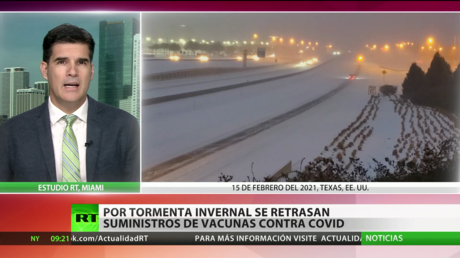 Tormenta invernal en EE.UU. retrasa el suministro de vacunas contra el coronavirus