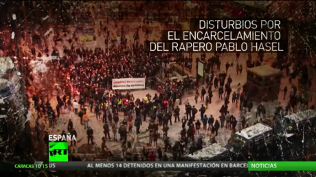 Continúan las protestas en Barcelona tras el encarcelamiento del rapero Pablo Hasél