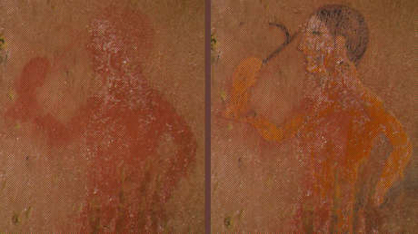 Afloran imágenes 'escondidas' en frescos etruscos gracias a una nueva técnica de restauración del color