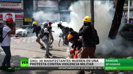 ONU: 38 manifestantes mueren en una protesta contra la violencia militar en Myanmar