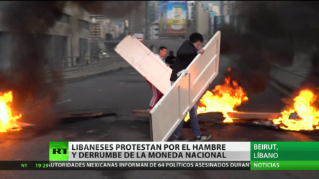 Libaneses protestan por el hambre y el desplome de la moneda nacional