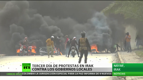 Tercer día consecutivo de protestas contra gobiernos locales en Irak
