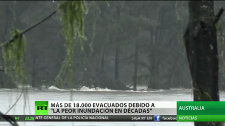 Más de 18.000 personas evacuadas debido a la "peor inundación en décadas" en Australia