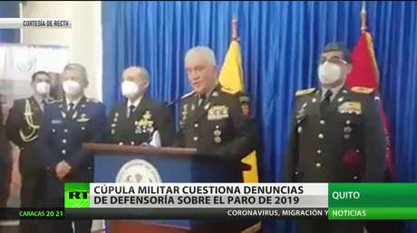 Cúpula militar de Ecuador cuestiona denuncias de la Defensoría del Pueblo sobre el paro de 2019