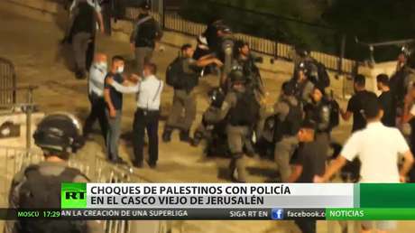 Enfrentamientos de palestinos con la Policía de Israel en el casco viejo de Jerusalén