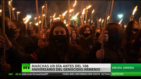 Miles de personas marchan por las ciudades de Armenia y otros países para conmemorar el 106.º aniversario del genocidio contra el pueblo armenio