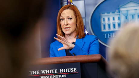 "Tal vez sea el fantasma de Lincoln": Psaki bromea en medio una rueda de prensa tras producirse chirriantes sonidos en la Casa Blanca (VIDEO)