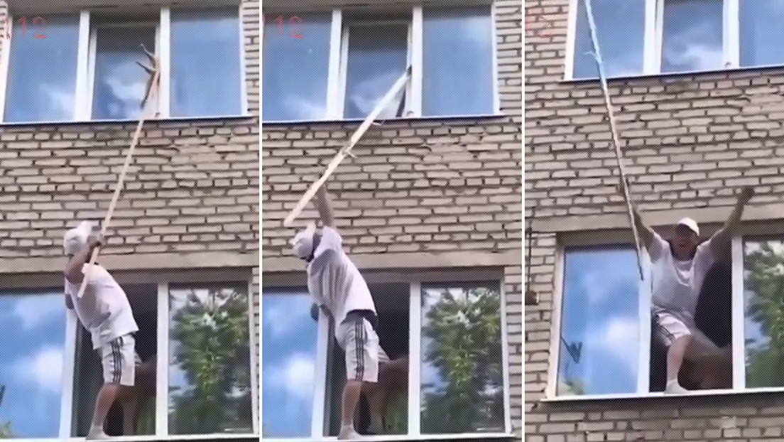 Captura de pantalla / Rescate de un gato en la localidad rusa de Leninogorsk (república de Tartaristán)