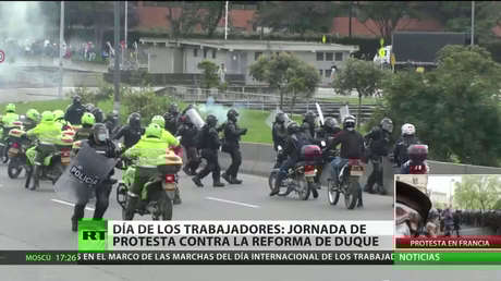 Nueva jornada de protestas en Colombia en el Día Internacional de los Trabajadores