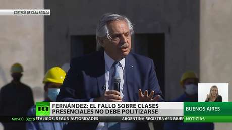 Alberto Fernández llama a no politizar el fallo de la Corte Suprema sobre las clases presenciales en Buenos Aires