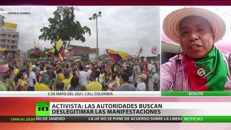 Activista afirma que las autoridades colombianas buscan "deslegitimar" las manifestaciones
