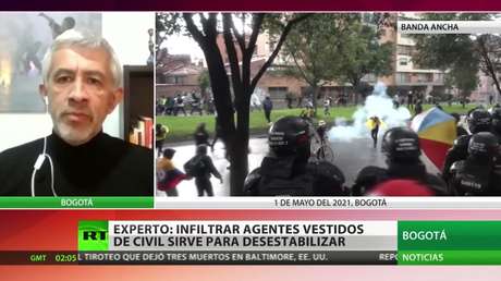 Experto dice que la táctica de la Policía colombiana de infiltrar agentes vestidos de civil en manifestaciones sirve para desestabilizar la situación
