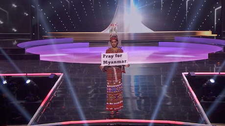 "Nuestro pueblo está muriendo": el desesperado llamado de Miss Universo Myanmar a la comunidad internacional durante la final del concurso