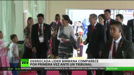 La derrocada líder de Myanmar comparece por primera vez ante un tribunal