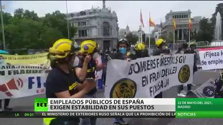 España: Empleados públicos temporales exigen estabilidad en sus puestos