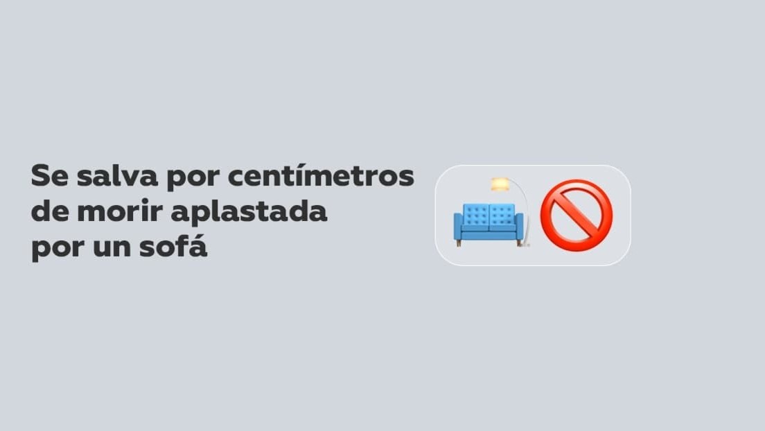 VIDEO: Una mujer se salva por centímetros de morir aplastada por un sofá lanzado desde un edificio