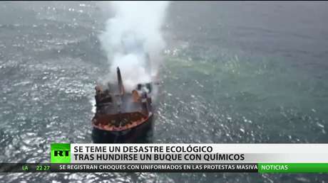 Se teme un desastre ecológico tras hundirse un buque con productos químicos cerca de Sri Lanka