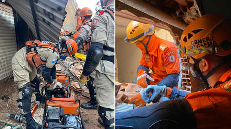 Una niña y su padre mueren tras desplomarse un edificio de cuatro pisos en Río de Janeiro