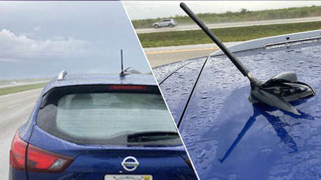 FOTOS: Un rayo impacta contra un auto en plena carretera y provoca una fisura en el asfalto